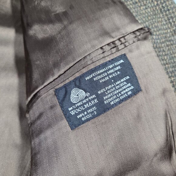 Vintage Stafford Sport Coat Mens 43R Brown Wool Tweed Elbow Patch Blazer Jacket - Picture 5 of 14